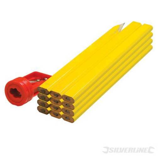 Carpenters Pencils & Sharpener Set 13pcs