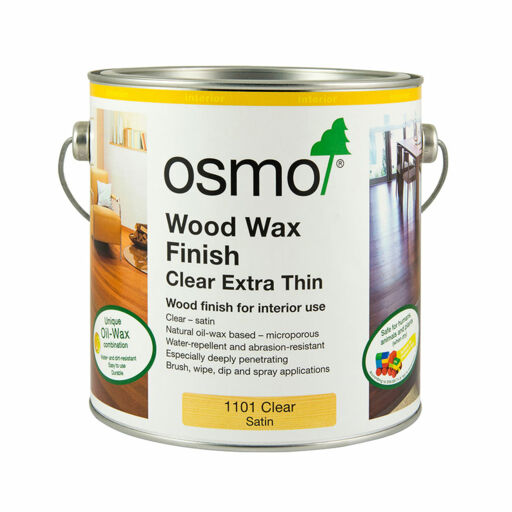 Osmo Wood Wax Finish Extra Thin, Clear Satin, 125ml