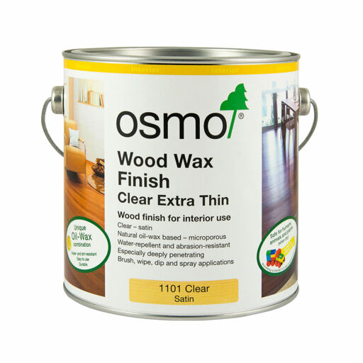 Osmo Wood Wax Finish Extra Thin, Clear Satin, 125ml