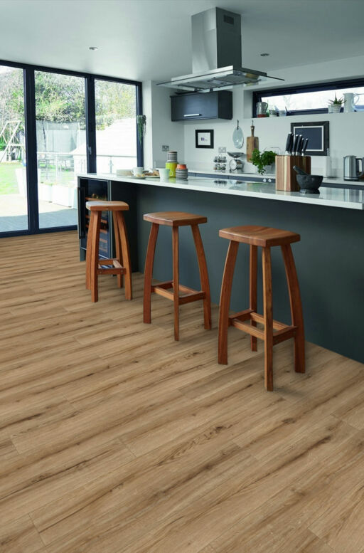 Polyflor Camaro Natural Oak Wood Plank Versatile Vinyl Flooring, 152.4x1219.2mm