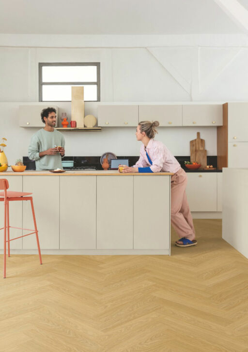 QuickStep Alpha Ciro, Pure Oak Honey Herringbone Vinyl Flooring, 126x6x630mm