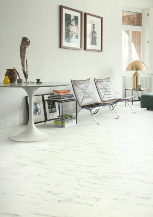 QuickStep Alpha Oro Base, Marble Carrara White Vinyl Flooring, 303x4x610mm