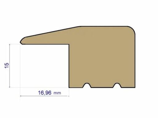 Traditions Solid Oak L-Shaped Threshold, Satin Lacquered, 15mm, 0.9m Image 2